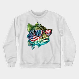 Cool American Bass Fish #5 Crewneck Sweatshirt